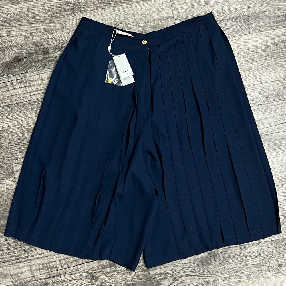 Tory Burch Navy Pleated Capris